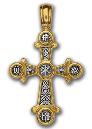 101.048 Крест «Хризма» серебро 925. позолота 999. 