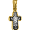 679 Крест нательный с образом Покрова Божьей Матери, серебро 925 с позолотой - 