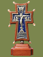 17140-1 Крест на подставке малый с украшениями, эмаль, серебро