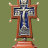 17140-1 Крест на подставке малый с украшениями, эмаль, серебро