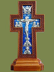 17131-1 Крест на подставке малый деревянный, эмаль 
