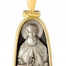 740 Образок Святой преподобный Сергий Радонежский. Серебро 925, позолота 999    - 