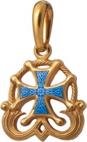 ЗПС100 Крест с эмалью "Процветший крест"