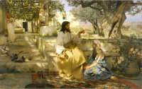 Репродукция картины "Христос у Марфы и Марии" Семирадский Г.